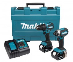 Makita DLX2537ST 18V Twin Kit DHP490 Combi Drill and DTD153 Impact Driver, 2 x 5.0Ah LXT Li-Ion batteries, DC18SD charge &pound;269.95